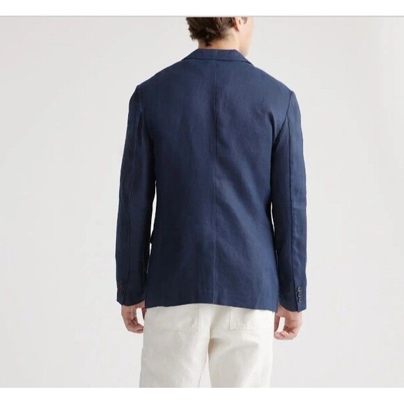 Quince Mens 100% European Linen Blazer XXL New Blue Neutral Breathable Casual - Picture 6 of 10